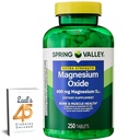 Spring Valley Magnesium 400 mg Bone &amp; Muscle Health Tablets, Supplemento dietetico, 250 Count Miglior Magnesio Supplemento per le donne, Pastillas de Magnesio para Mujer Bundle con 45 Diabete di Lual decodificato