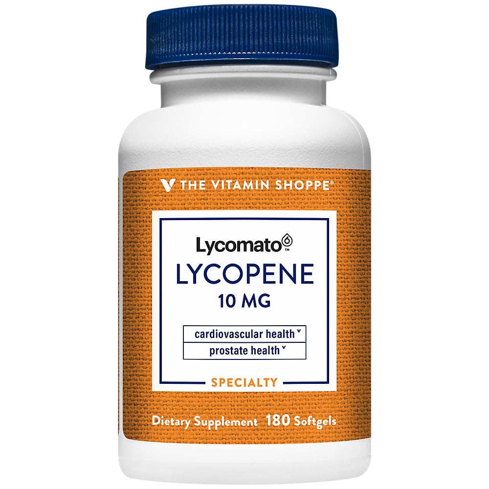 La vitamina Shoppe Lycopene 10MG, Antiossidante che supporta la cardiovascolare, la prostata e la salute cellulare (180 Softgels)