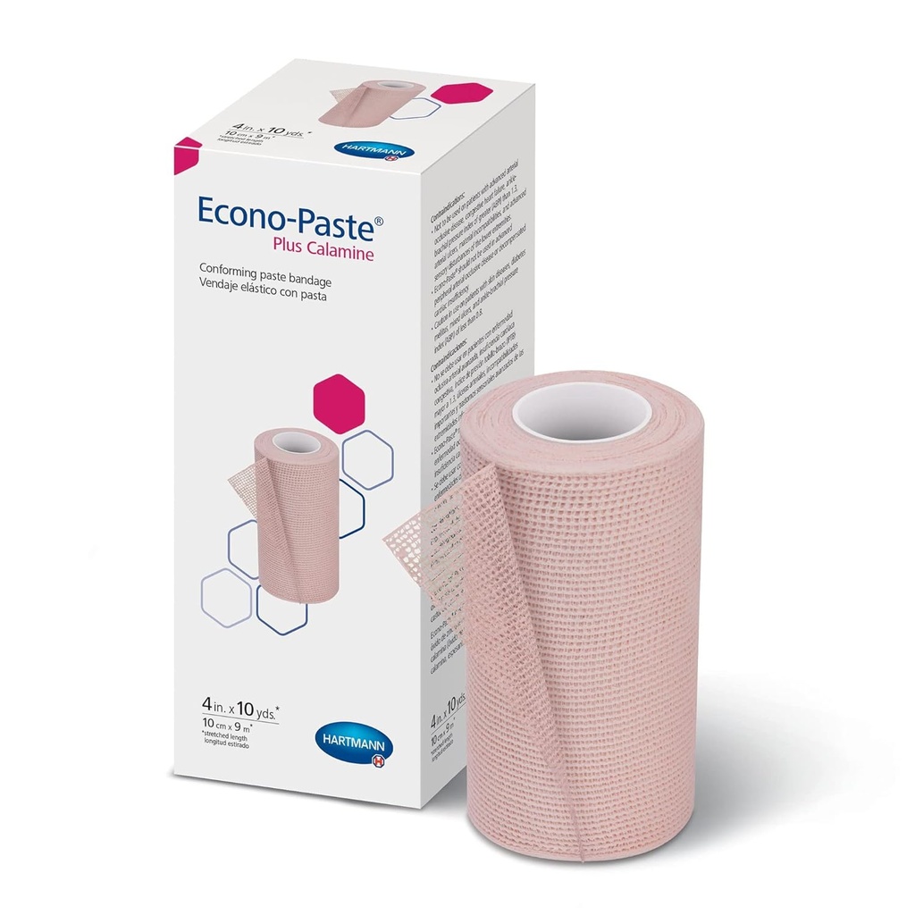 Hartmann 47410000 Econo-Paste Conformando Zinc-Oxide Paste Bandage con Calamine, Latex-Free, 4" Larghezza, 10 yd. Lunghezza (Pacchetto di 12)