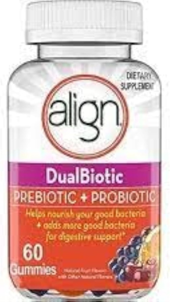 Allineare prebiotici + Probiotic Gummies aromi di frutta naturali - 60 CT, Confezione di 3