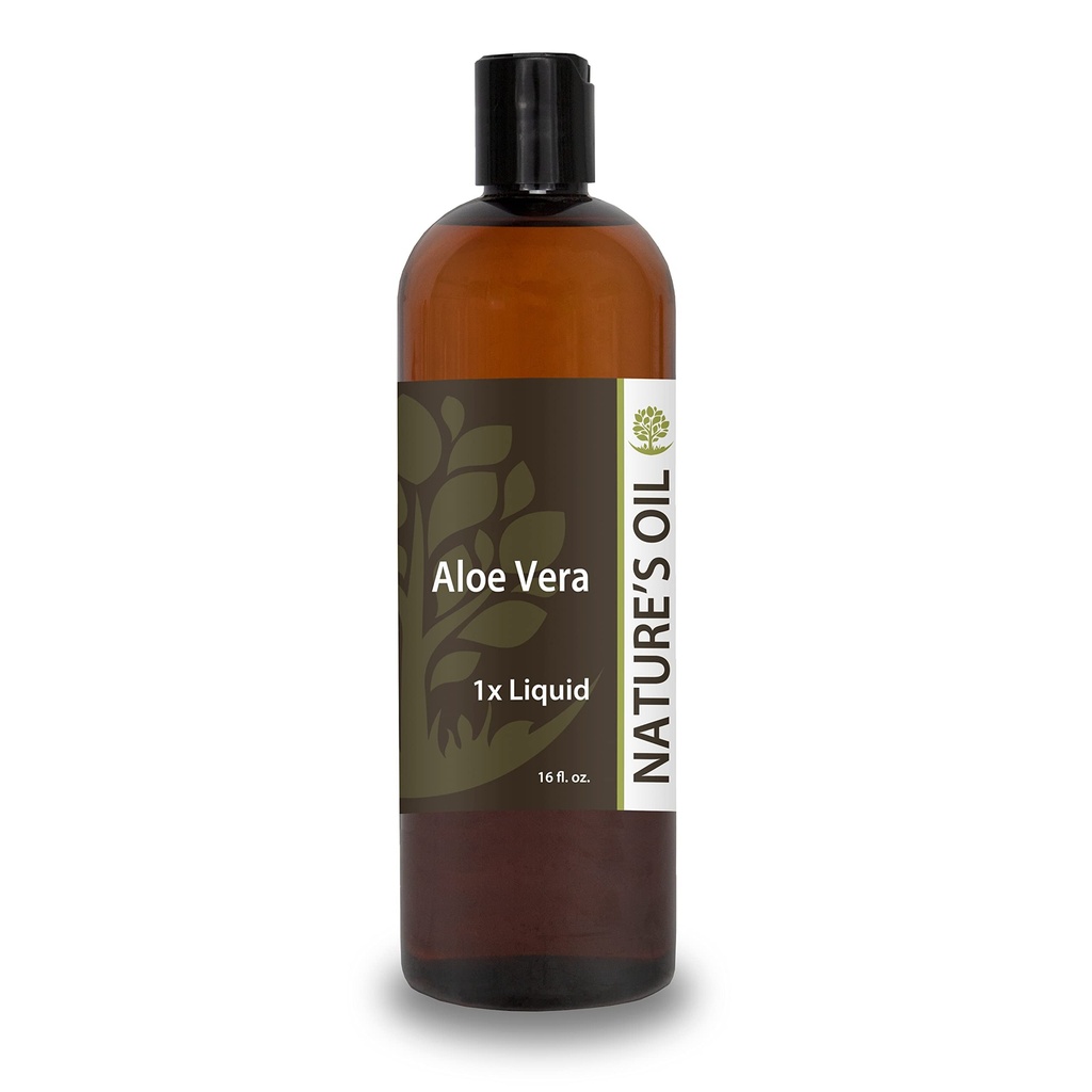 Olio di natura Aloe Vera Liquido 1x, 16oz, Estratto di aloe puro per la cura della pelle, la cura dei capelli e la cura personale fai da te