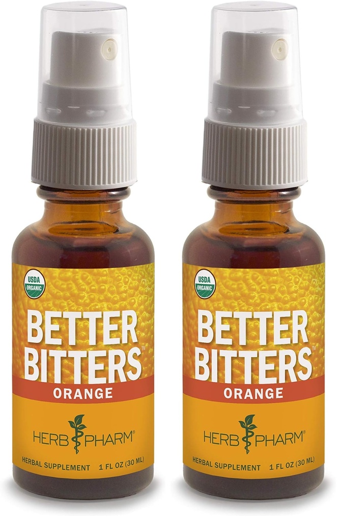 Herb Pharm Better Bitters Certified Organic Digestive Bitters, Arancione, 1 oncia (Pack of 2)