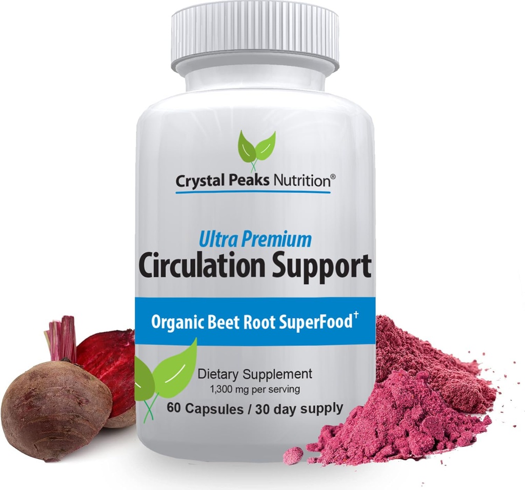 Estratto di radice di barbabietola organica puro - Circolazione del sangue, promuove le arterie e le vene, aumentare la produzione di ossido nitrico. 1300mg, 60 capsule vegetali