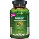 Irwin Naturals Ginkgo Smart Potente Booster Nootropic - Supporta Memoria Massima, Focus & Clarity Mentale con DMAE, Clubmoss, Choline & Acetyl L-Carnitine - 120 Liquid Softgels