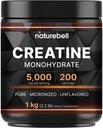Polvere monoidrata della creatina di NatureBell 1.000g, 5000mg per la dose, 200 Serve (2.2 lb) | Micronized, Pure & Unflavored | supporto muscolare pre-allenamento* | Keto, Vegan, Filler-Free