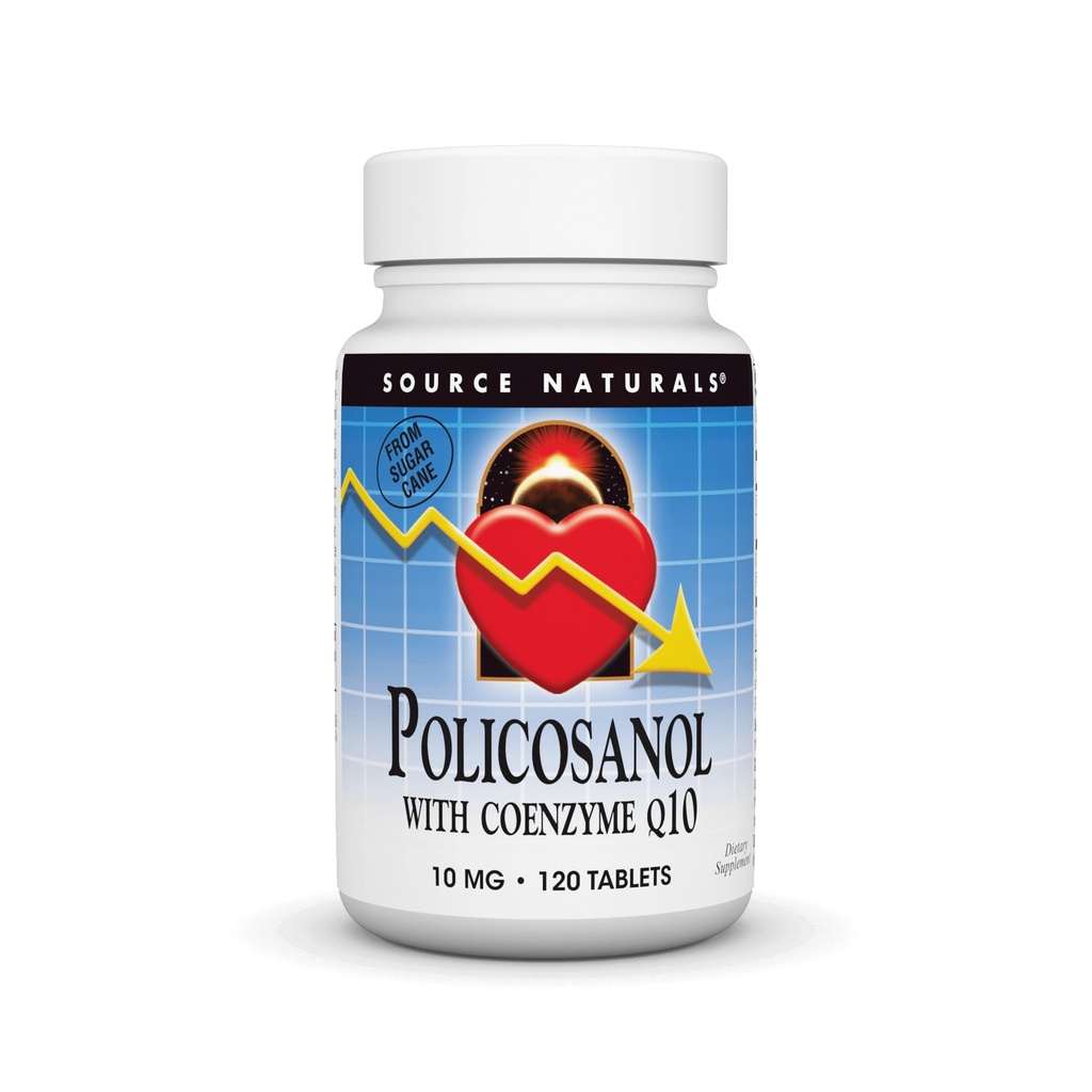 Fonte Naturals Policosanol con Coenzyme Q10, 10 Mg -120 Compresse