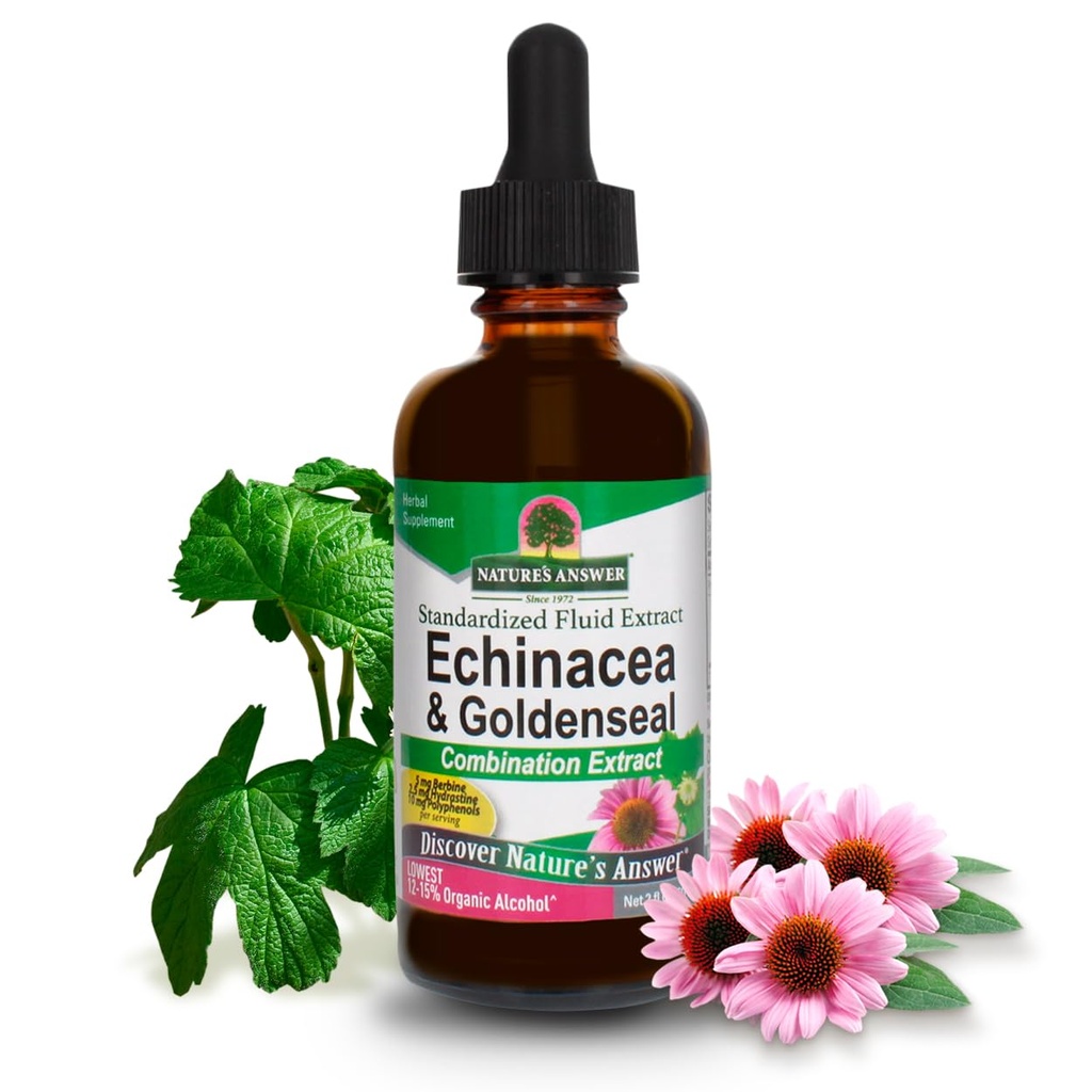 Risposta della natura Echinacea & Goldenseal con alcool organico, once 2-Fluid