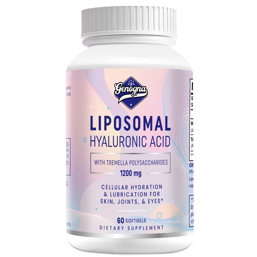 L'acido ialuronico liposomico completa 1000mg-High Biodisponibile capsule di acido ialuronico dietetico con polisaccaridi di Tremella, idratazione della pelle di resistenza del doppio, Lubrificazione congiunta,1Pack