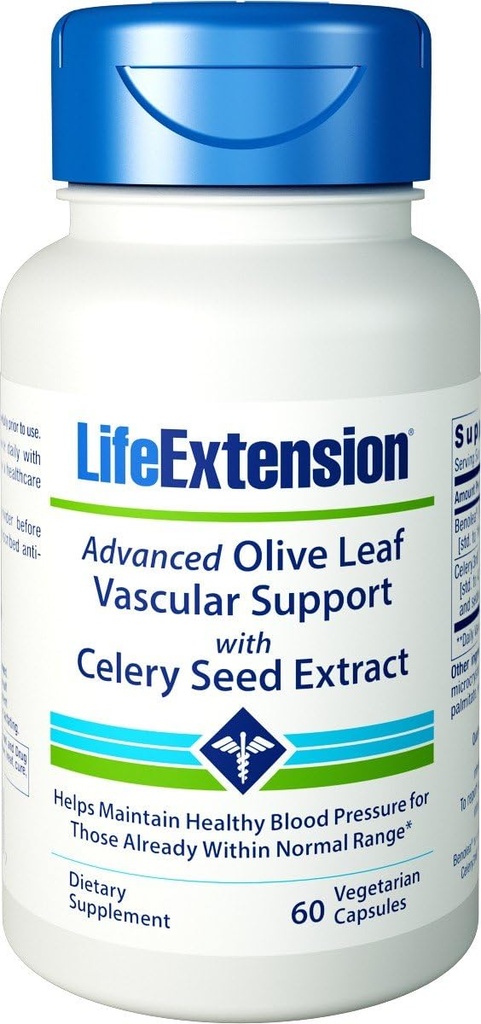Supporto vascolare avanzato delle foglie di oliva con estratto di semi di celeria 60 capsule vegetariane-Pack-3