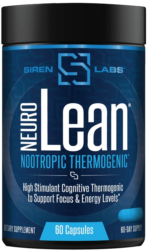 Siren Labs Neuro Lean termogenico concentrato per la salute, perdita di acqua, energia e messa a fuoco - 60 capsule