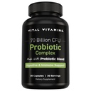 Vital Vitamine Complesso Probiotico per Uomini e Donne - 70 miliardi di CFU - Realizzato con miscela prebiotica - Digestivo, Salute Gut, & Supporto immunitario - Potente miscela di 10 strati - 30 capsule