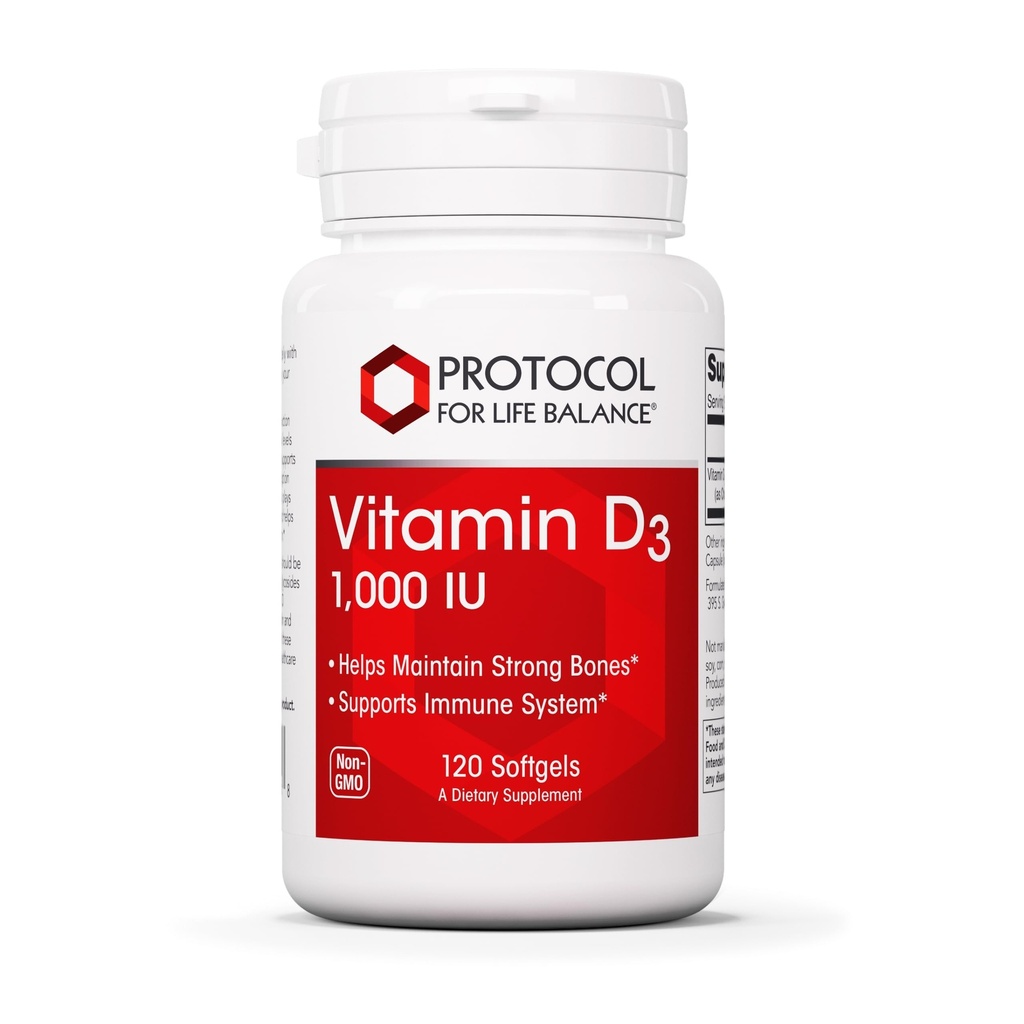 PROTOCOLLO PER LA VITA BALANCE Vitamina D3 1.000 UI - Supporto Immune Forti Ossa e Denti - 120 Softgels