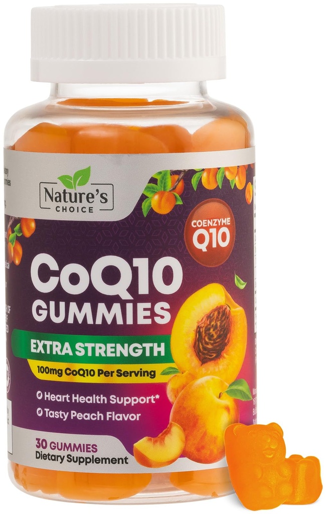 CoQ10 Gummies for Adults - Coenzyme Q10 100mg Per Serving - 3X Strength, High Absorption Antioxidant Supplement for Heart Health Support & Energy Production - Co Q10 (Coq 10) Supplements - 30 Gummies