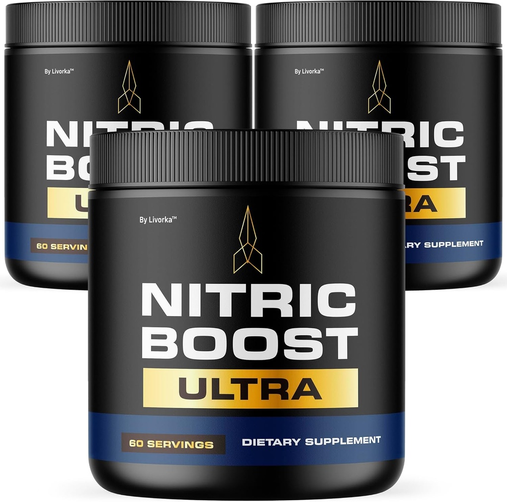 LIVORKA (3 Pack) Nitric Boost - Nitric Boost Ultra Purple Powder for Men, NitricBoostUltra Powder, Boost Energy e Support Active Lifestyles, 180 Serve per 3 Mesi