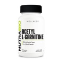NutraBio Acetil L-Carnitina (ALCAR) Supplemento, 500mg - Supporta la produzione di energia naturale, la gestione metabolica e la salute generale, 90 capsule