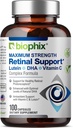 biophix Retinal Support Maximum Strength Complex Formula 100 Capsule - Zinc Vitamin C E Lutein DHA Omega-3 Astaxantina Acido Ialuronico - Supporta la salute della visione dell'occhio