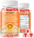 Integratori di astaxantina 6mg + Vitamina Liposomal C 1000mg - Doppio strato - Niacina B6,B12,Folato,Biotina - Antiossidanti - Gelatin Free,Sgar Free,60Cts