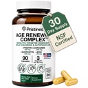 Age Renewal Complex & Anti-Aging Supplement - Cellular Renewal Autophagy Aid Senolytic - Fisetin, Quercetin, Curcumina, Zinc - 90 Capsules 30 Day Supply - Cuore, Pelle, &amp; Assistenza Benessere generale