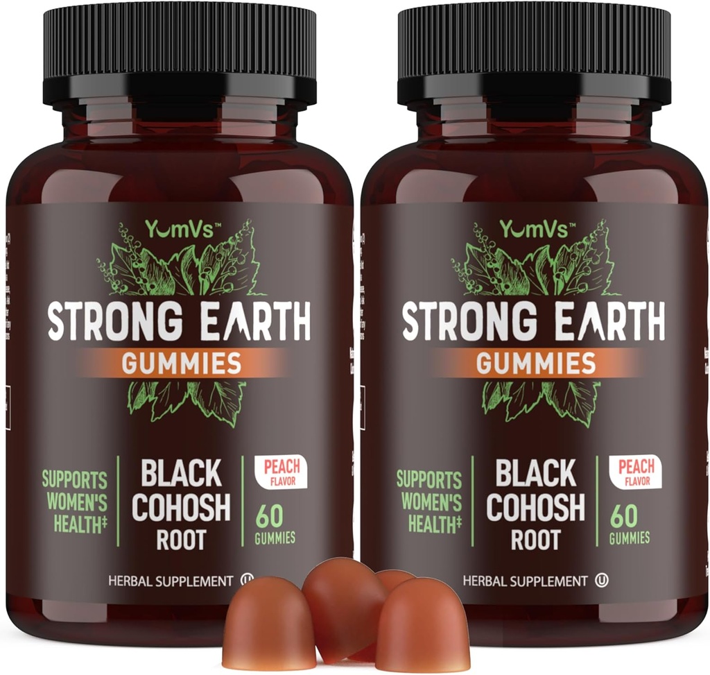 YUM-V'S Strong Earth Black Cohosh Root 50mg (60 Count) - Estratto naturale Menopause Supplementi Notte Sweats & Hot Flashs per le donne