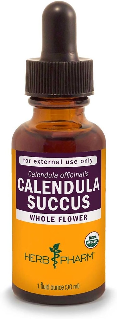 Estratto topico liquido di Calendula Succus certificato di Herb Pharm per il supporto del dolore minore - 1 oncia