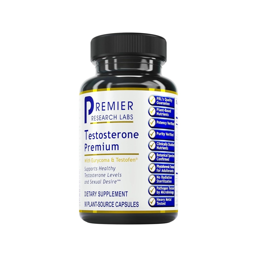 Premier Research Labs Testosterone Premium - Testosterone Supplement for Men, All Natural Testosterone Complex, Premier Labs Testosterone Support, Fenugreek, Cordyceps & Maca - 90 Vegetarian Capsules