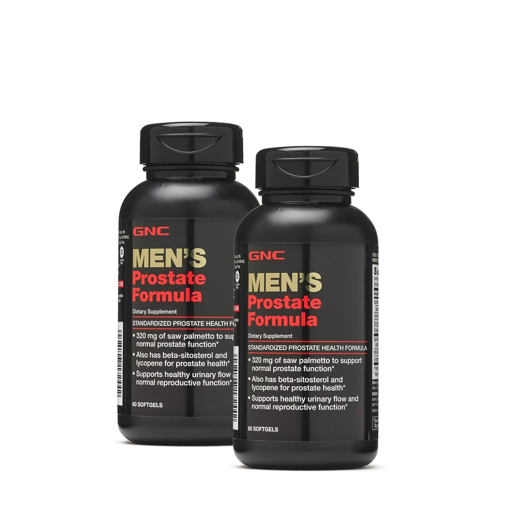 Formula di prostata maschile GNC, Twin Pack, 60 Softgels per bottiglia, Supporta la funzione riproduttiva normale
