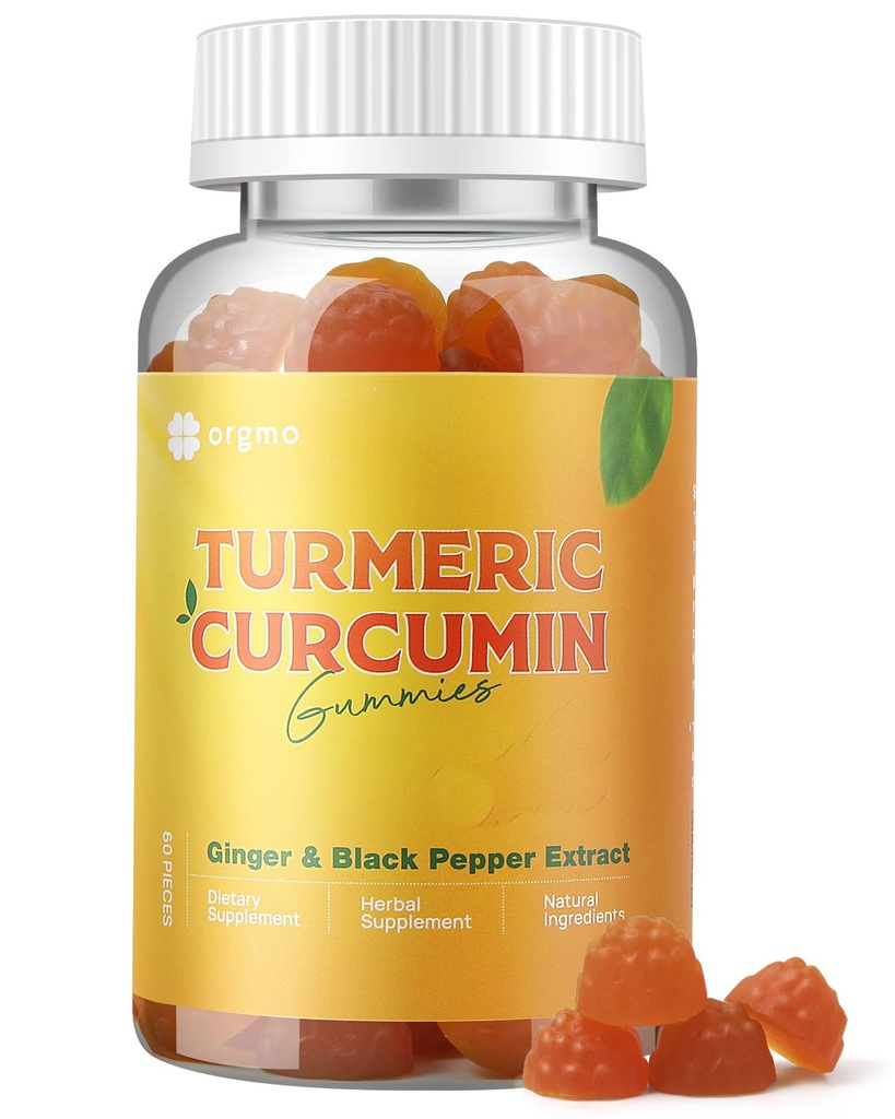 Gummie erboriche con pepe nero per l'infiammazione, supplemento di curcuma e zenzero per il supporto misto immunitario, Zucchero curcumina Ginger Gummies per adulti Vegan Non OGM