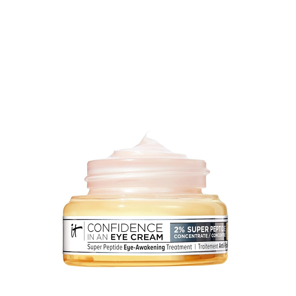 IT Confidenza cosmetica in una crema per gli occhi - Anti Aging Peptide Eye Cream per cerchi e rughe scure, leggero 48HR idratazione, 2% Super Peptide Concentrate, Smooth & Brighten Undereye, Tutti i tipi di pelle