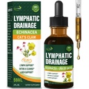 Cleavers gocce di drenaggio linfatico Migliorare Lymph Sistema Detox Cleanse, Echinacea, Cardo di latte, Gatti Claw, Turmerico, Dandelion, Burdock Immune Support Supplement. 2oz