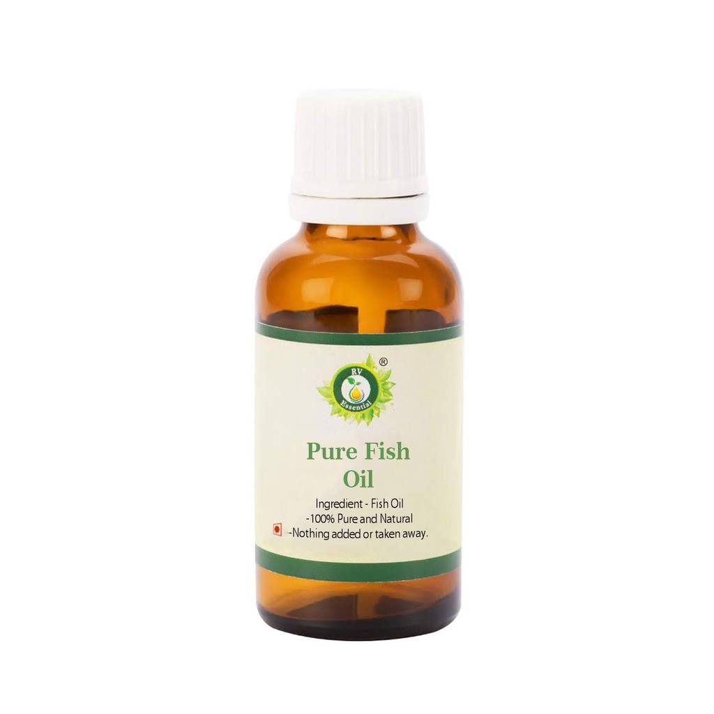 Fish Oil | Cod Liver Fish Oil | per la pelle | idrata la pelle | Nourishes Skin | Anti-invecchiamento | combatte l'acne | per capelli | per la crescita dei capelli | Previene la perdita dei capelli | per gli occhi | 30ml | 1.01oz by R V Essential