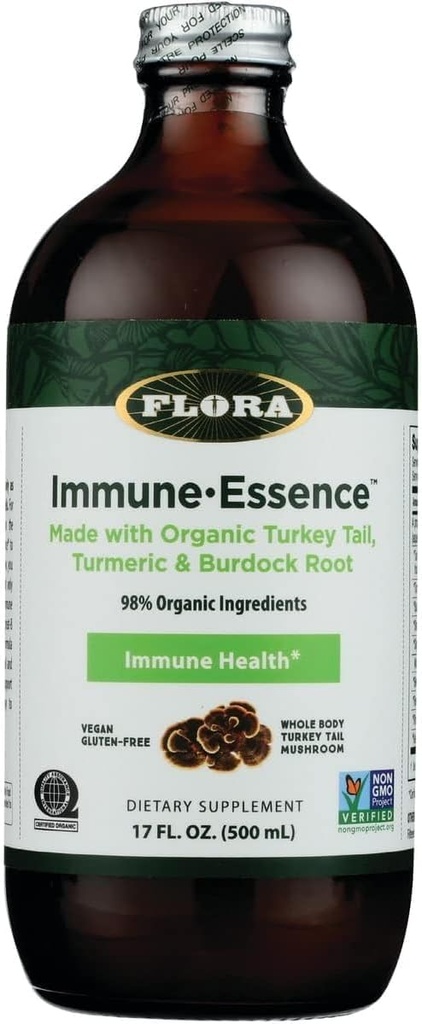 Flora Salute Flor-Essence con Turchia Tail & Turmeric, Ricco in polisaccaridi, 35+ Composti Fenolici con Antiossidanti e Supporto Immunità, 17-fl. oz. Bottiglia di vetro