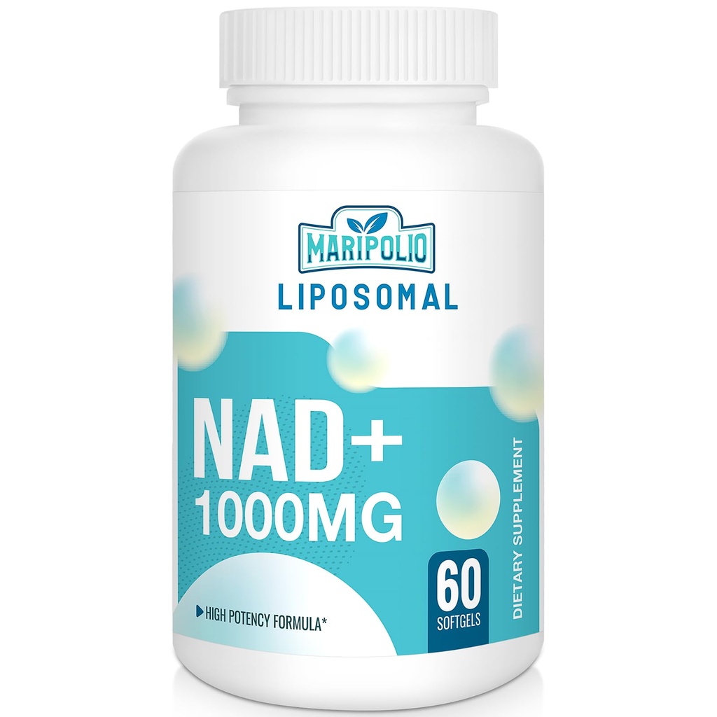 Liposomal NAD+ Supplemento 1000 mg | Pontecy NAD più alta | Max Absorption | Supplemento NAD puro | Riparazione dell'energia e del DNA, Difesa dell'invecchiamento, Funzione cerebrale | 60 Softgels