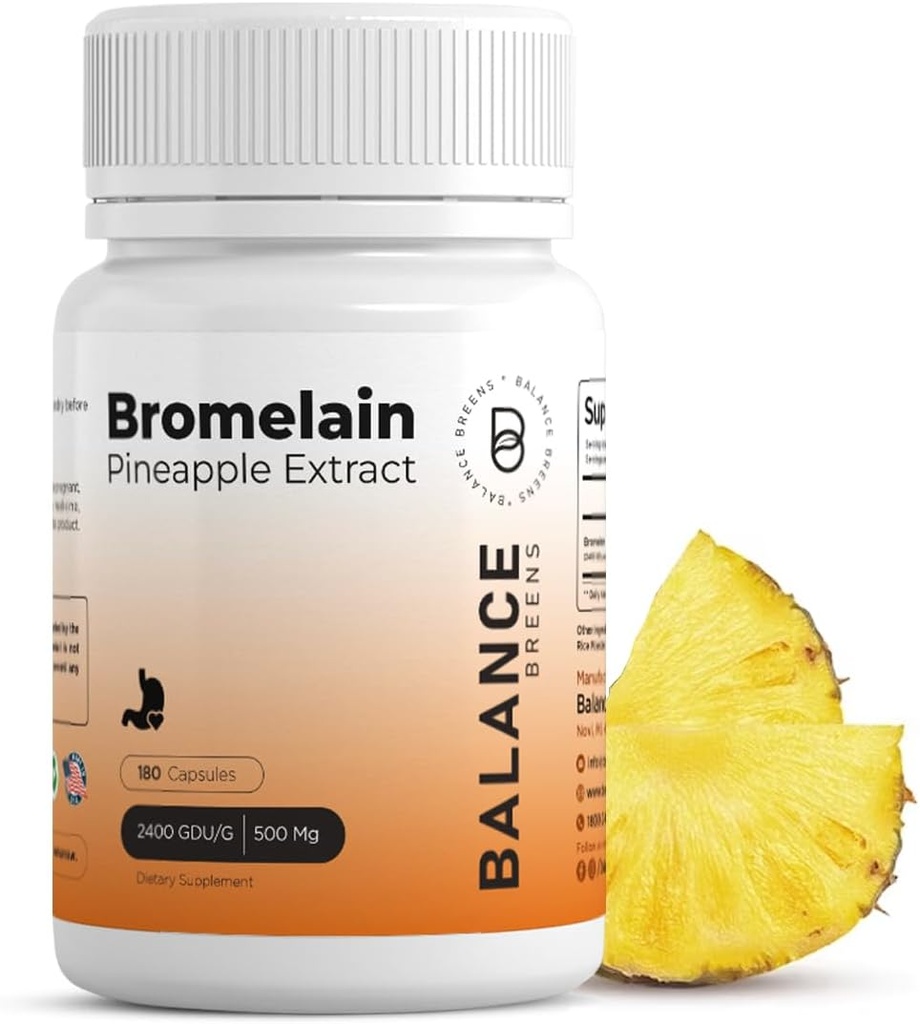 Bromelain 500mg - Estratto di ananas Enzima digestivo - Supporta la digestione e il supporto congiunto - da Balance Breens