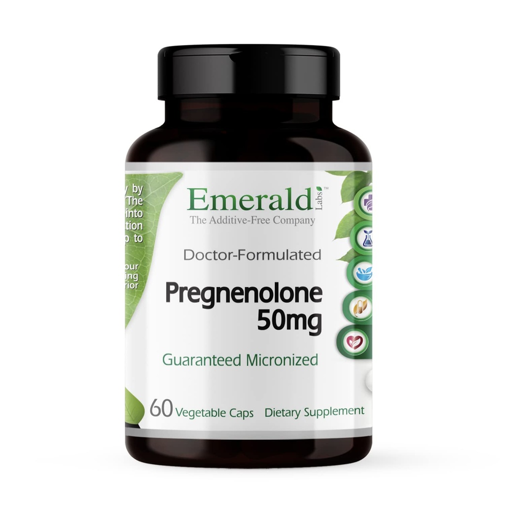 EMERALD LABS Pregnenolone 50mg - Integratore Benessere Premium per aiutare la salute del cervello, il supporto immunitario e l'equilibrio ormonale - Gluten-Free - 60 capsule vegetali (30-Day Supply)