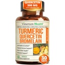 Quercetina con Bromelain curcumina curcuma curcuma Supplemento – Allergy Relief, Joint & Immune Support – Integratore di curcuma organico con pepe nero (Bioperine) – 60 capsule Quercetin 500mg