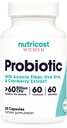 Nutricost Probiotico per le donne 60 miliardi di CFU, 60 capsule, Complesso con Acacia Fiber, Uva Ursi, & estratto di mirtillo - Non-GMO & Gluten Free