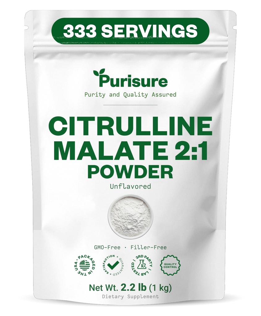 Polvere 2:1, 1 kg, supplemento e nitrato per le prestazioni di resistenza e l'energia, Pre-allenamento L Arginina L Citrullina Supplemento Polvere, 334 Serve