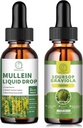 Gocce di Mullein per polmoni, Estratto di foglie di Mullein 1000MG per la pulizia polmonare & Soursop Graviola Gocce liquide 1800mg, Estratto di foglie di Soursop per la rigenerazione cellulare