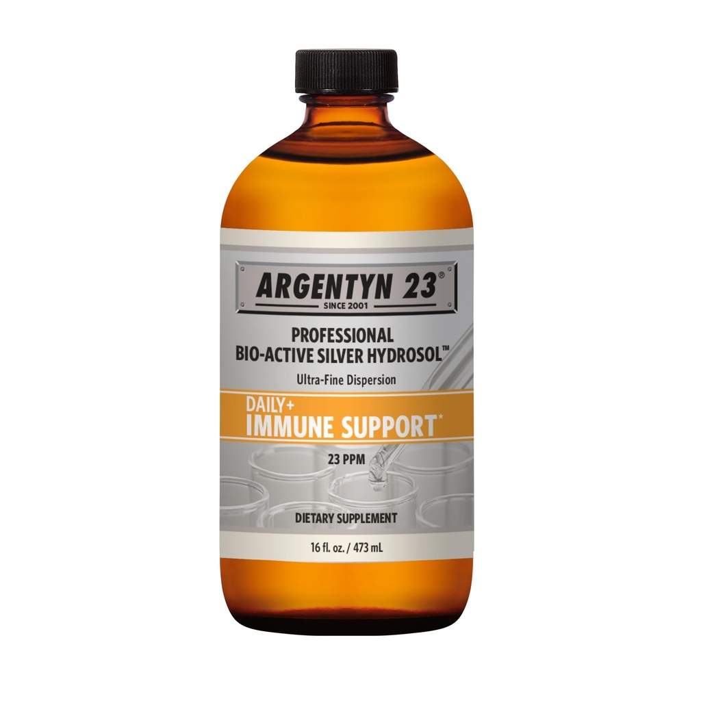 Argentyn 23 Professional Immune Support - Argento Colloidale, Bio-Active Silver Hydrosol, 23 ppm, Liquid Twist Top, 16 Fl Oz (473 mL)