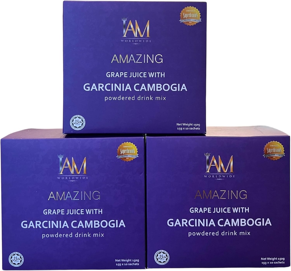 Garcinia Cambogia | Sorprendente succo d'uva bere | 3 scatole