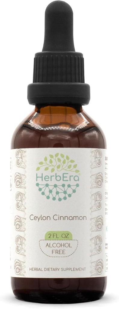 Ceylon Cinnamon B60 Alcohol-Free Estratto di erbe Tintura, Concentrated Liquid Drops Cinnamon naturale (Cinnamomum Verum) (2 fl oz)