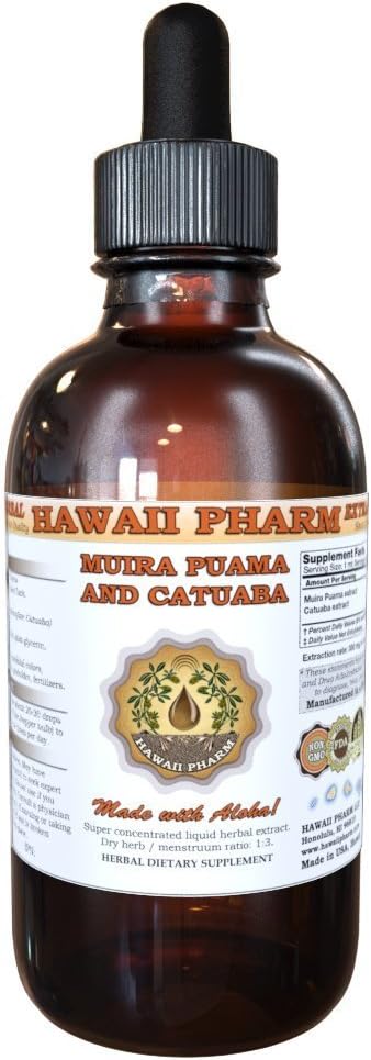 Hawaii Pharm Muira Puama e Catuaba Liquid Extract Tincture 4 Oz (120ml)