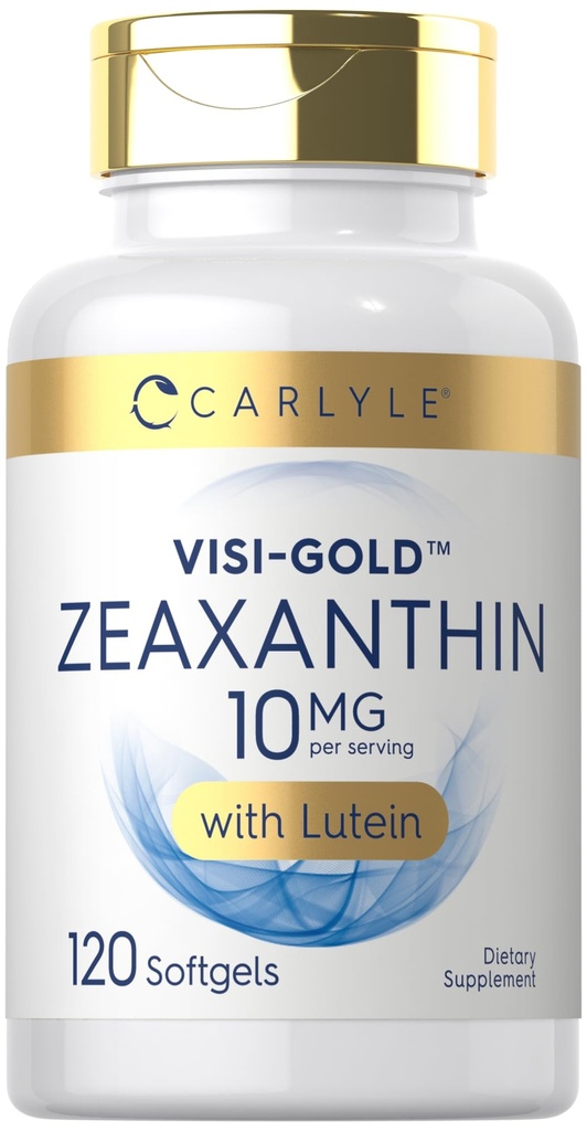 Carlyle Zeaxanthin 10mg | 120 Softgels | Supporto per la salute degli occhi con Lutein | Non OGM, Integratore senza glutine