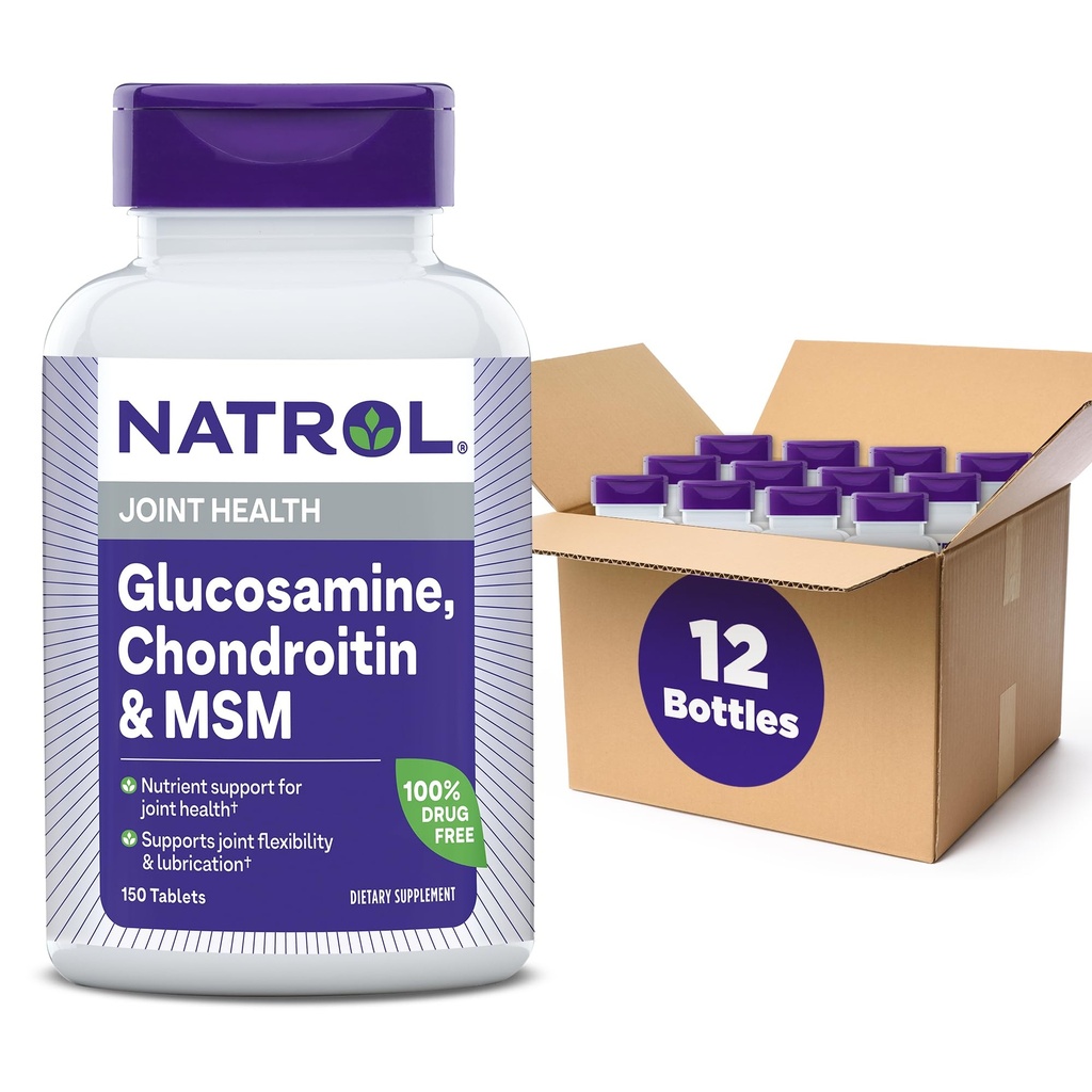 Natrol Glucosamine Chondroitin e MSM compresse, 150-Pack di 12