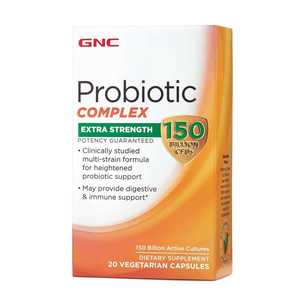 GNC Probiotic Complex Extra Forza con 150 miliardi di CFU, 20 capsule, supporto probiotico giornaliero