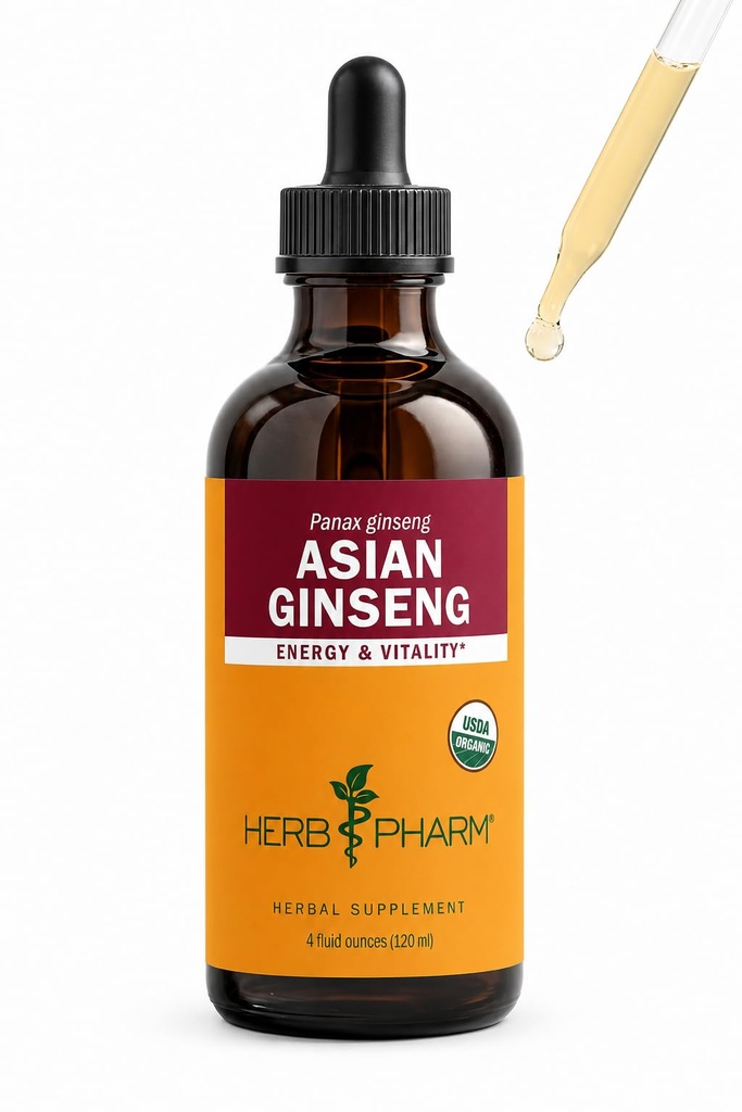 Herb Pharm Asiatico (Panax) Ginseng estratto liquido per l'energia e il supporto Stamina - 4 oncia