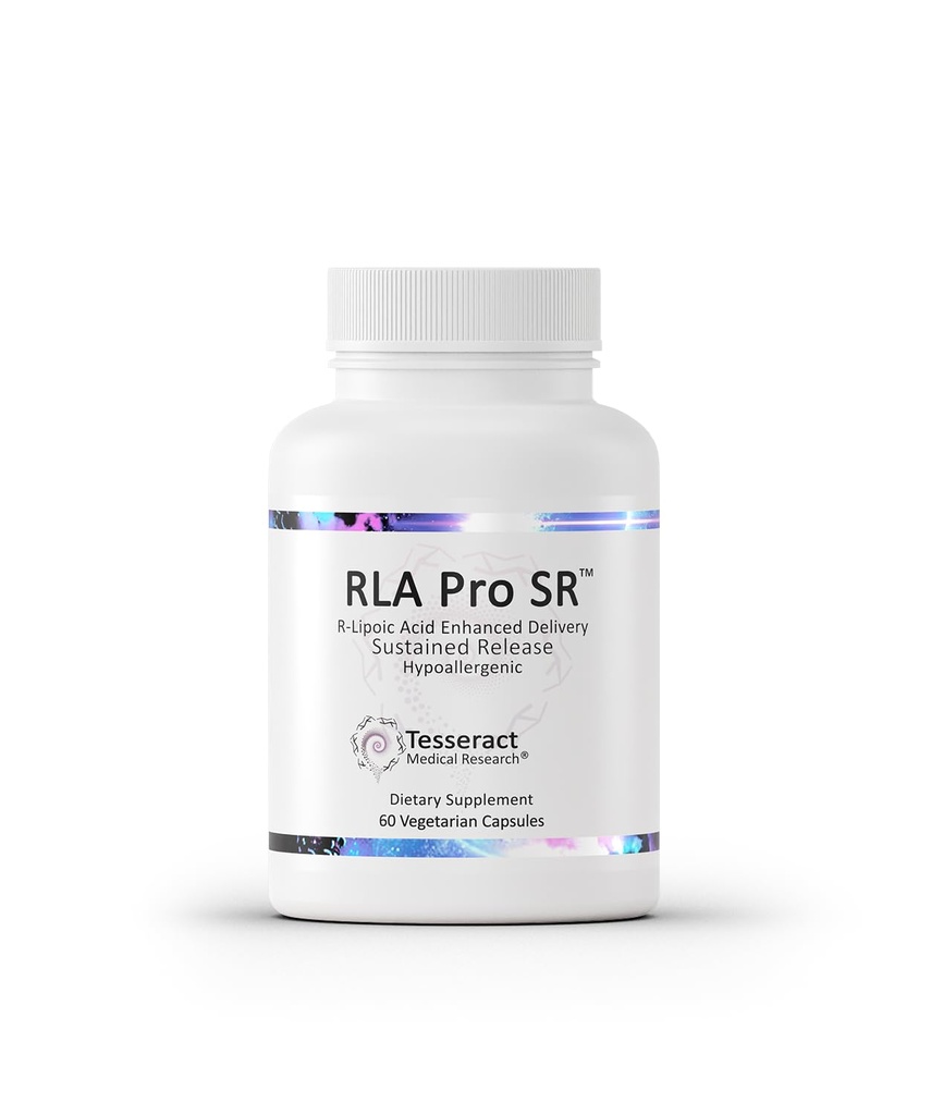 Tesseract RLA Pro SR, Integratore di acido lipoico, 60 capsule, Acido R-Lipoico Sostenibile-Rilascio, Migliora l'Energia Mitocondriale e Cellulare, Supporto Metabolismo Aminoacido, Ipoallergenico