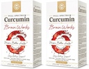 Solgar Full Spectrum Curcumin Brain Works, 90 Licaps - Support Memory Recall, Focus, Funzione cognitiva - Supporto antiossidante - Curcumina, BacoMind, Choline, Vitamina B12 - Non OGM, Vegan - (Pack of 2)