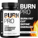 Burn Pro 7-in-1 Thermogenic Metabolism Booster | Supplemento di supporto per la gestione del peso con Appetite & Energy Support | Bloating Relief, Targeted Belly Toning & Keto Induce | Slim, Trim & Tone | 60ct
