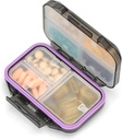 contenitore impermeabile del contenitore del contenitore del contenitore del contenitore dell'organizzatore del pedaggio dell'organizzatore del pedaggio dell'organizzatore del pedaggio e stoccaggio portatile del pedaggio del supporto della vitamina con 7 scomparti per il purse (nero)